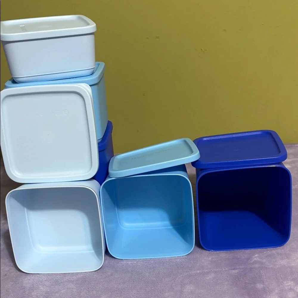 NWT Tupperware Basic Brights Square 12 pieces Food Storage Container Set